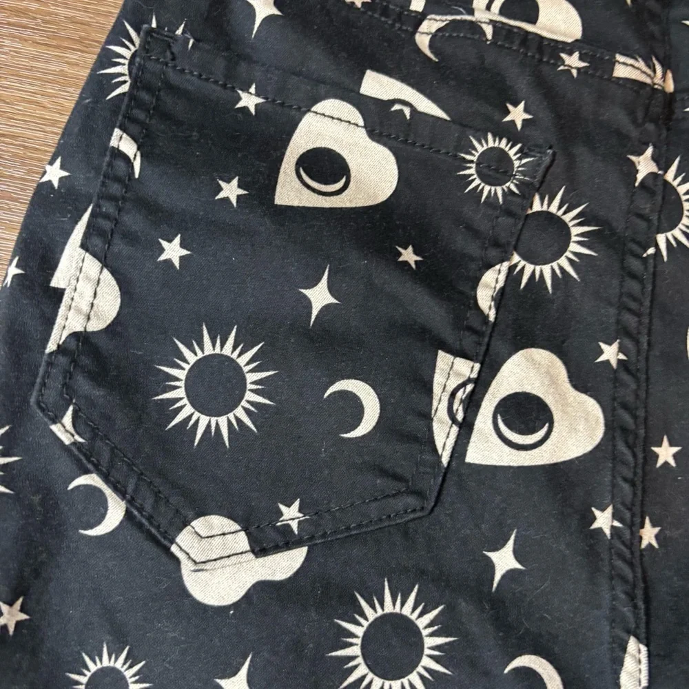 Hot Topic Black Shorts with White Celestial Design - Picture 3 of 4